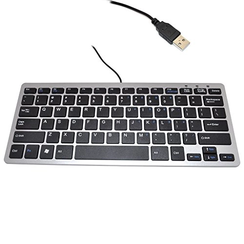 78 Key USB Wired Slim Mini Thin Compact Keyboard - QWERTY Wired