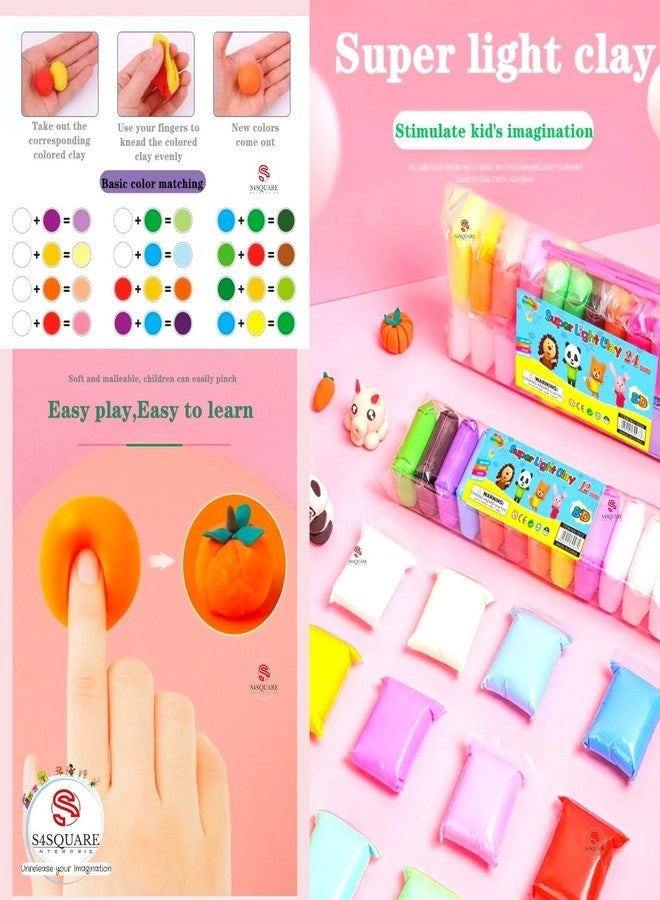 Children's Soft Fluffy Foam Clay - 12 pcs 3 Modelling Tools