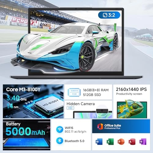 LAPTOP 7 - 14'' m3-8100Y 16GB DDR3 512GB SSD