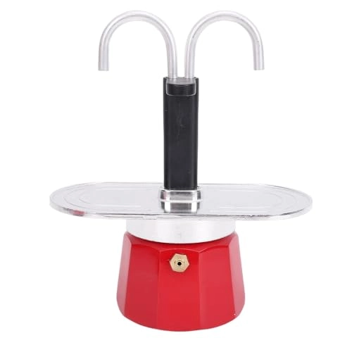 2 Cup Coffee Pot - Red Aluminum Alloy
