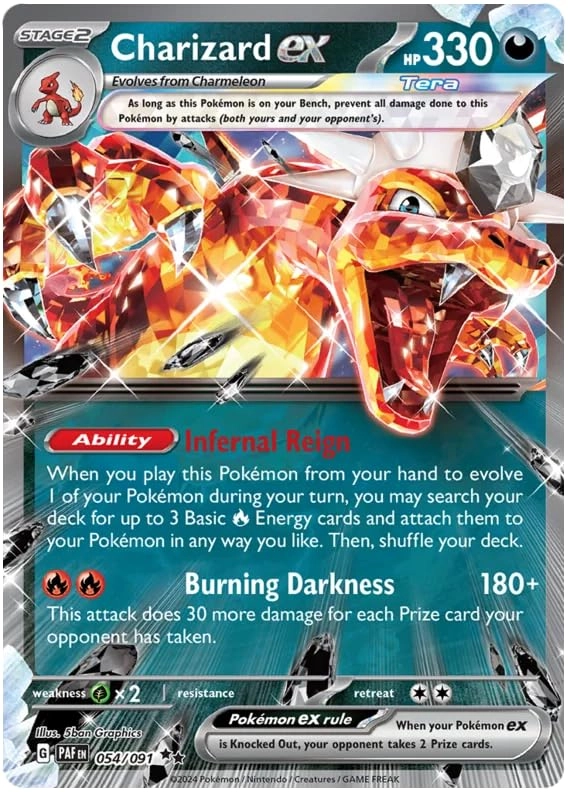 Pokémon Pokemon Charizard ex 054/091 SV 4.5 Paldean Fates - English + Toploader