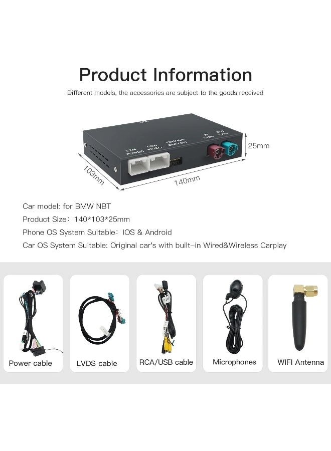 Wireless Carplay/Android Car Modification Module - BMW NBT compatible 2012-2016 Mirrorlink