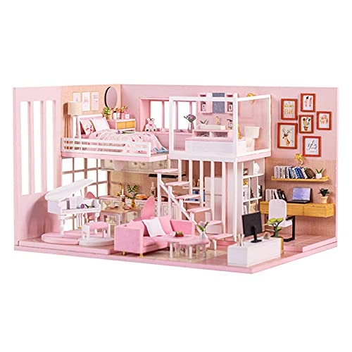 DIY Dollhouse Kit - 30x24.5x27.6 cm LED Light