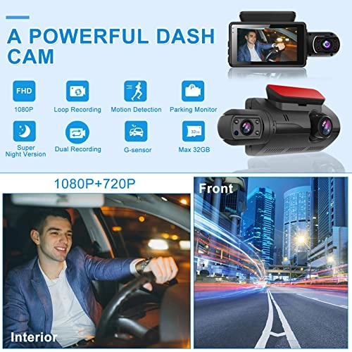 Dual Dash Cam - 1080p 30fps