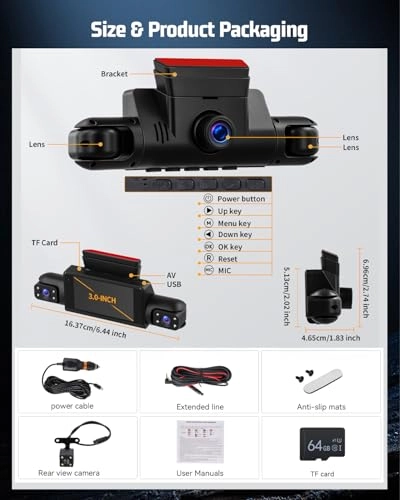 4 Channel Front and Rear Dash Cam - 1080P