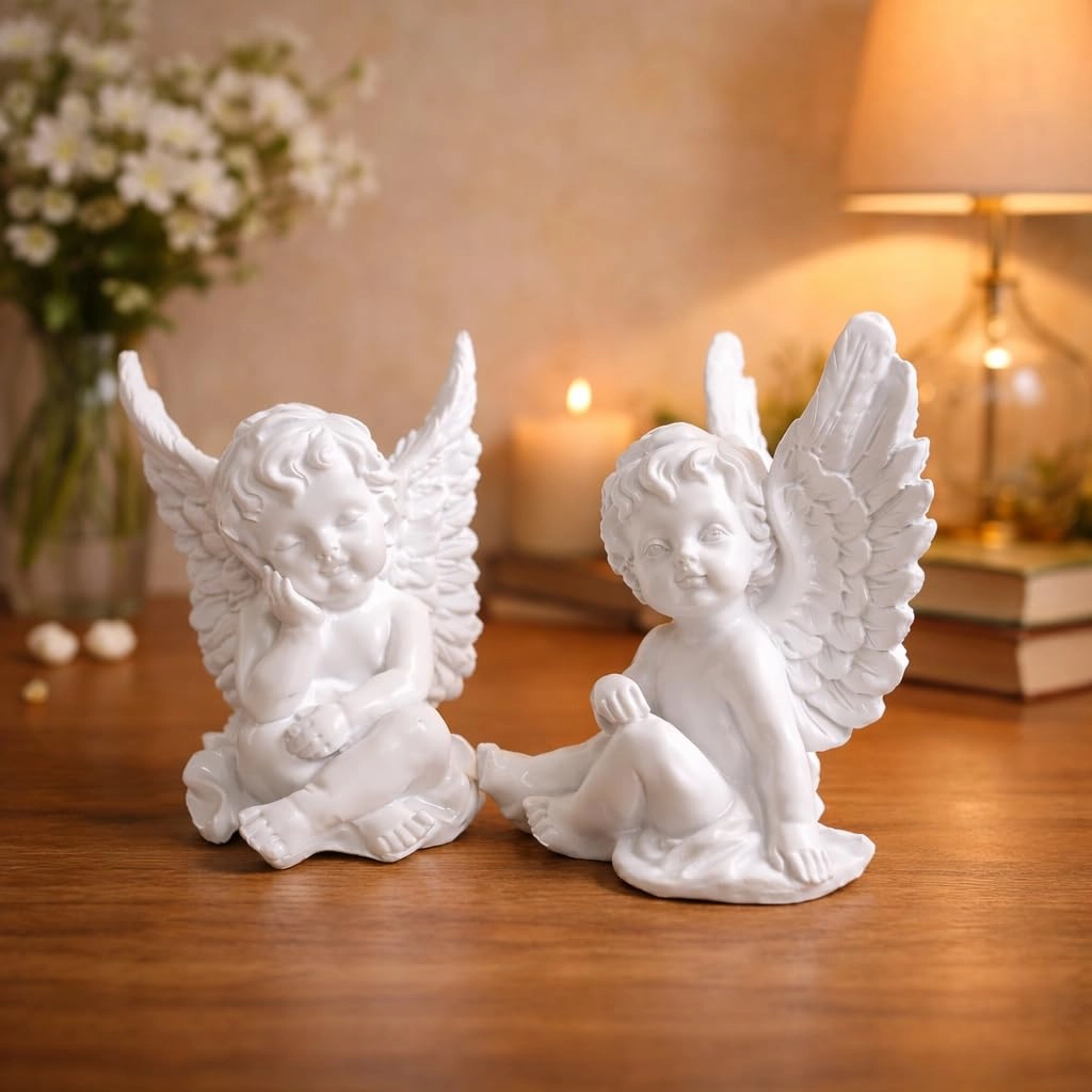 CraftVatika, CraftVatika Private Limited, Rajasthan 302021 Customer Support 09829180502 Angel Cherub Figurine Set - Resin