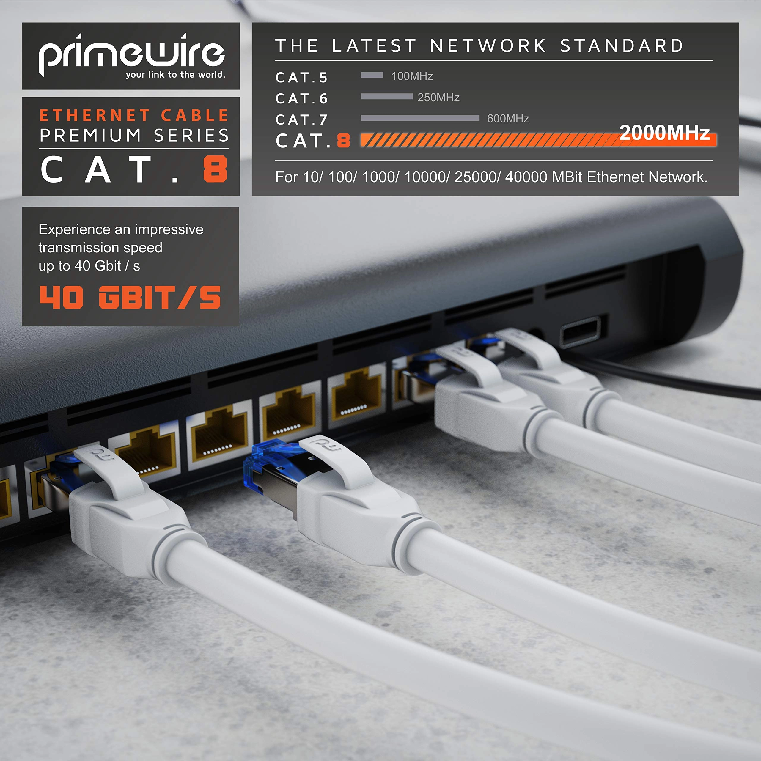 Cat 8 Ethernet Cable - 1M