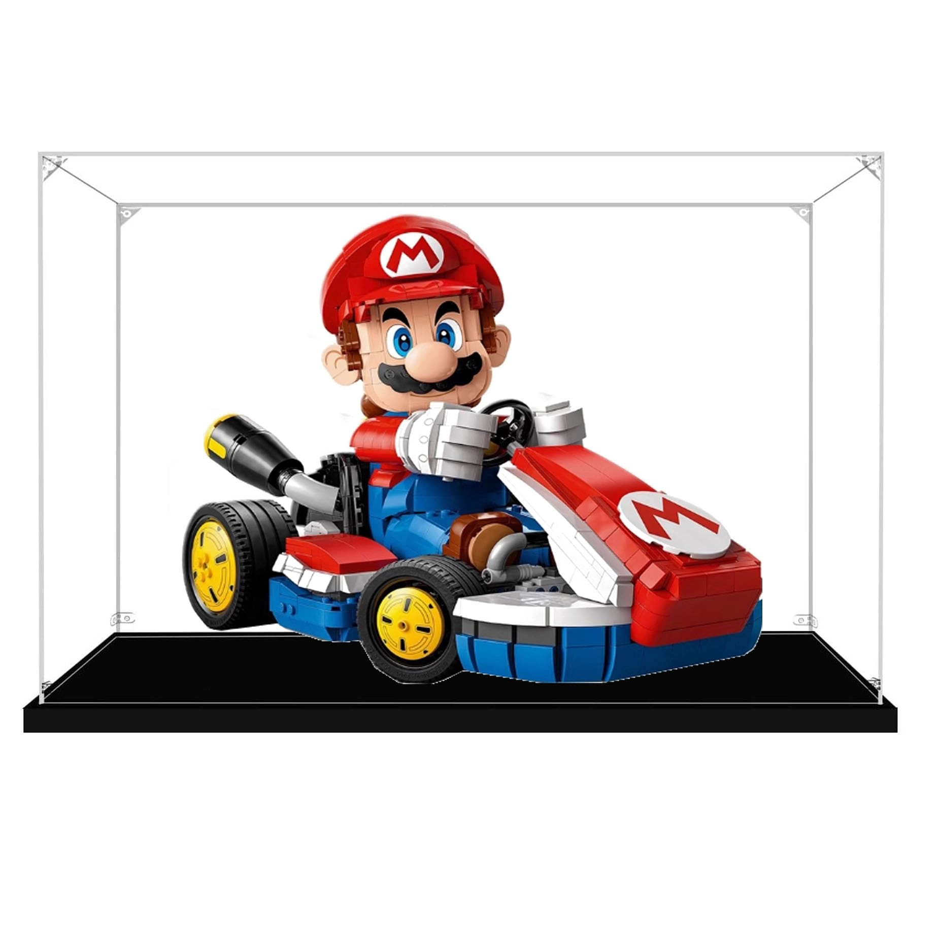 Acrylic Transparent Collectible Display Case for LEGO 72037 Karting Block Model - 3mm thickness