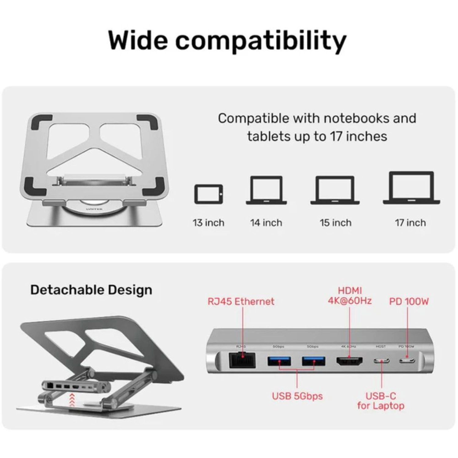 D1109A - USB-C Docking Station 100W PD 4K@60Hz 5Gbps