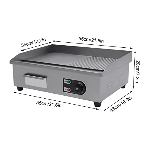Electric Countertop Griddle - Two Sections 55*35cm/22*13.7in
