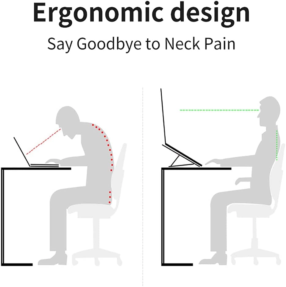 Ergonomic Foldable Height Adjustable Aluminum Portable Adjustable Laptop Stand