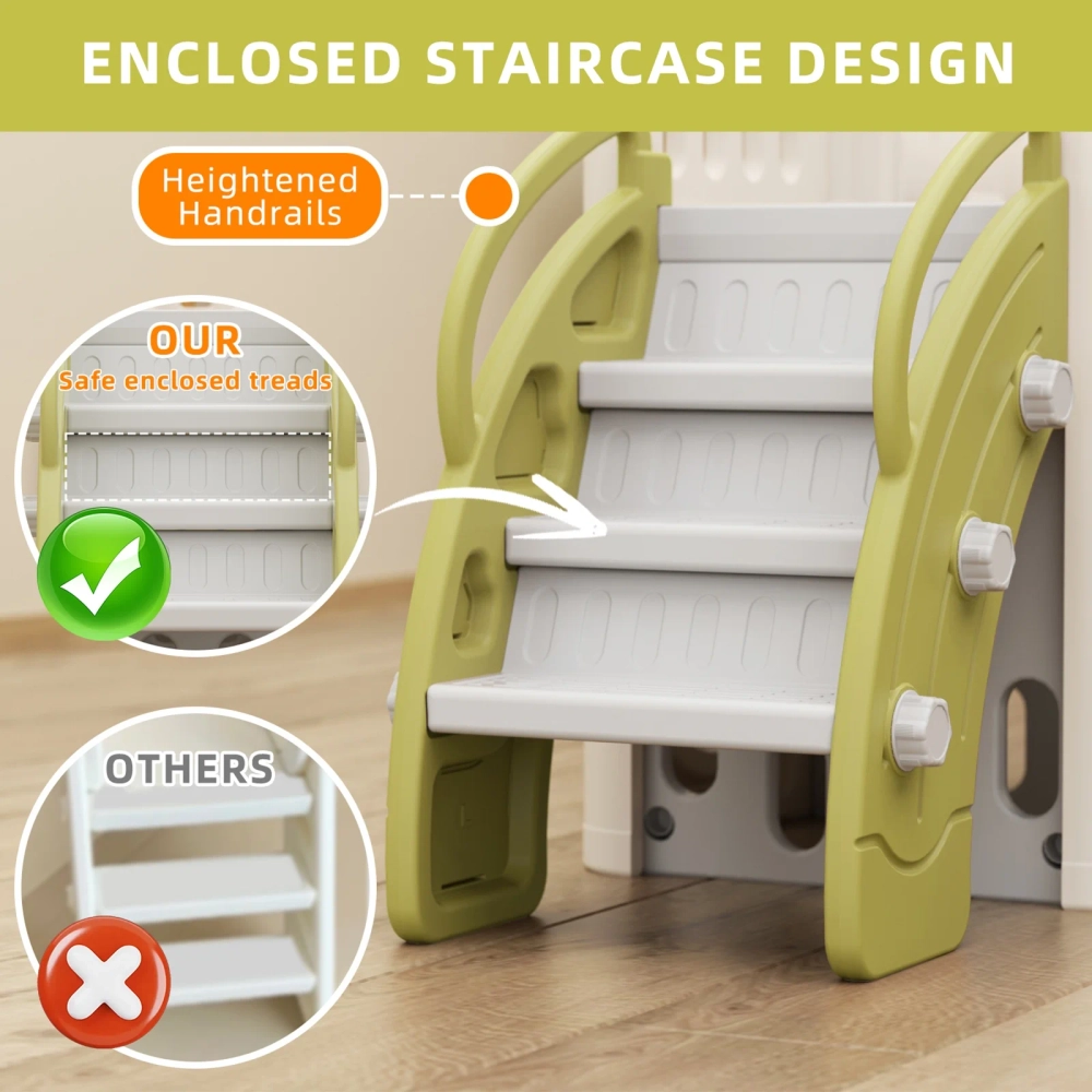 Kids Slide, Climber & Basketball Hoop - Indoor/Outdoor Suitable for 12 months+