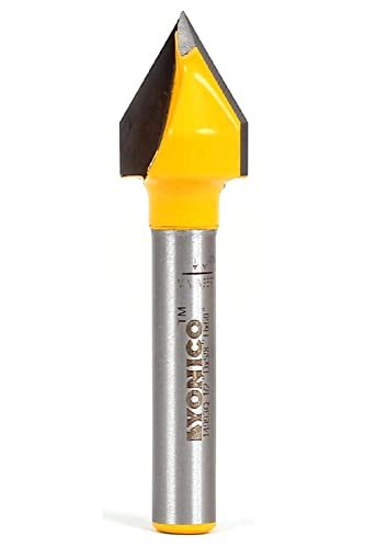 Yonico Router Bits V Groove - 1/2-Inch 1/4-Inch