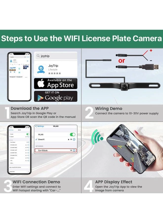 WiFi Car Wireless Backup Camera - Night vision 5G WIFI 1280*720p