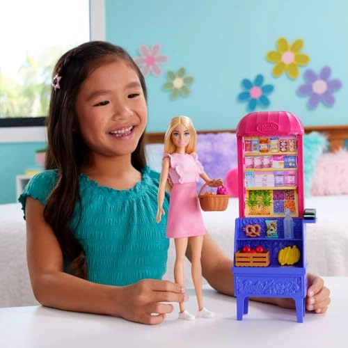 Malibu Fashion Doll + Teresa Fashion Doll + Market Playset - 11 Accessories Ages 3+