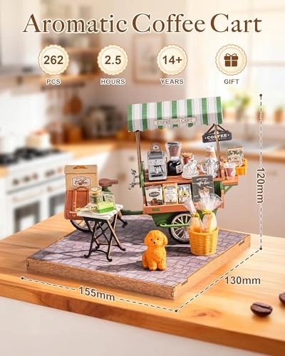 Dollhouse Wooden Aromatic Coffee Trolley