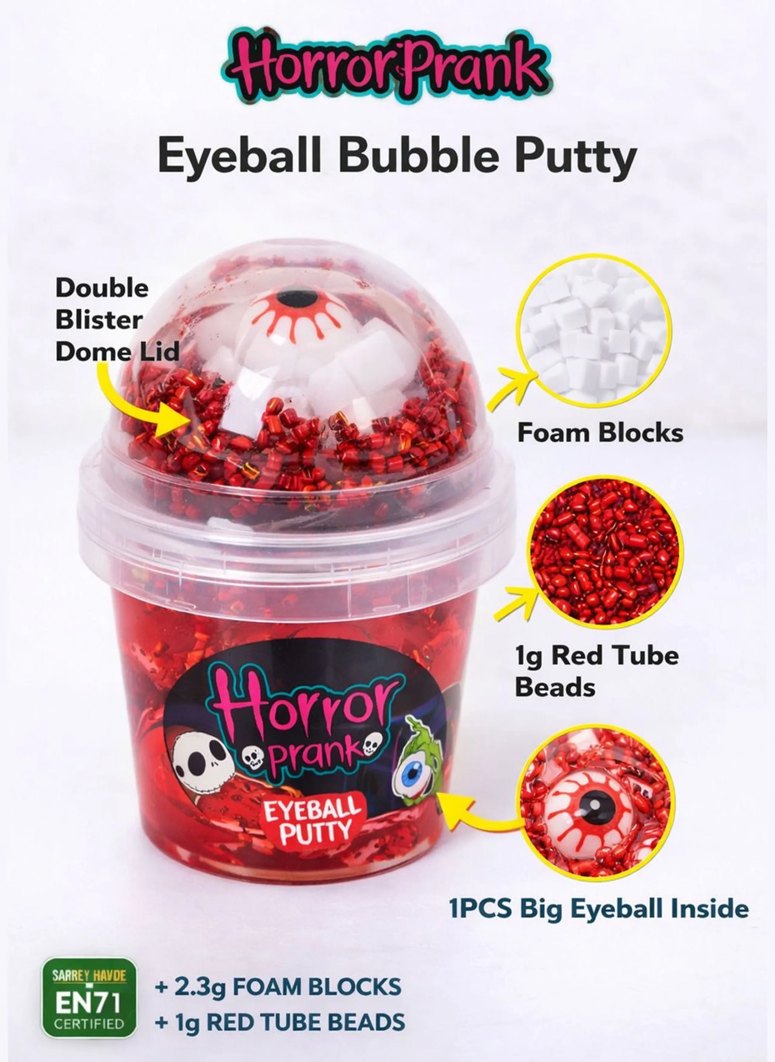 Horror Prank Eyeball Bubble Putty - 3+ years 12 pcs