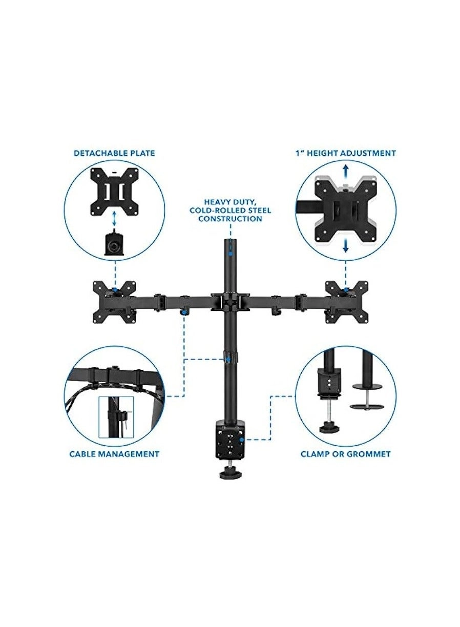 Dual Monitor Stand - 32 Inch 75mm x 75mm or 100mm x 100mm