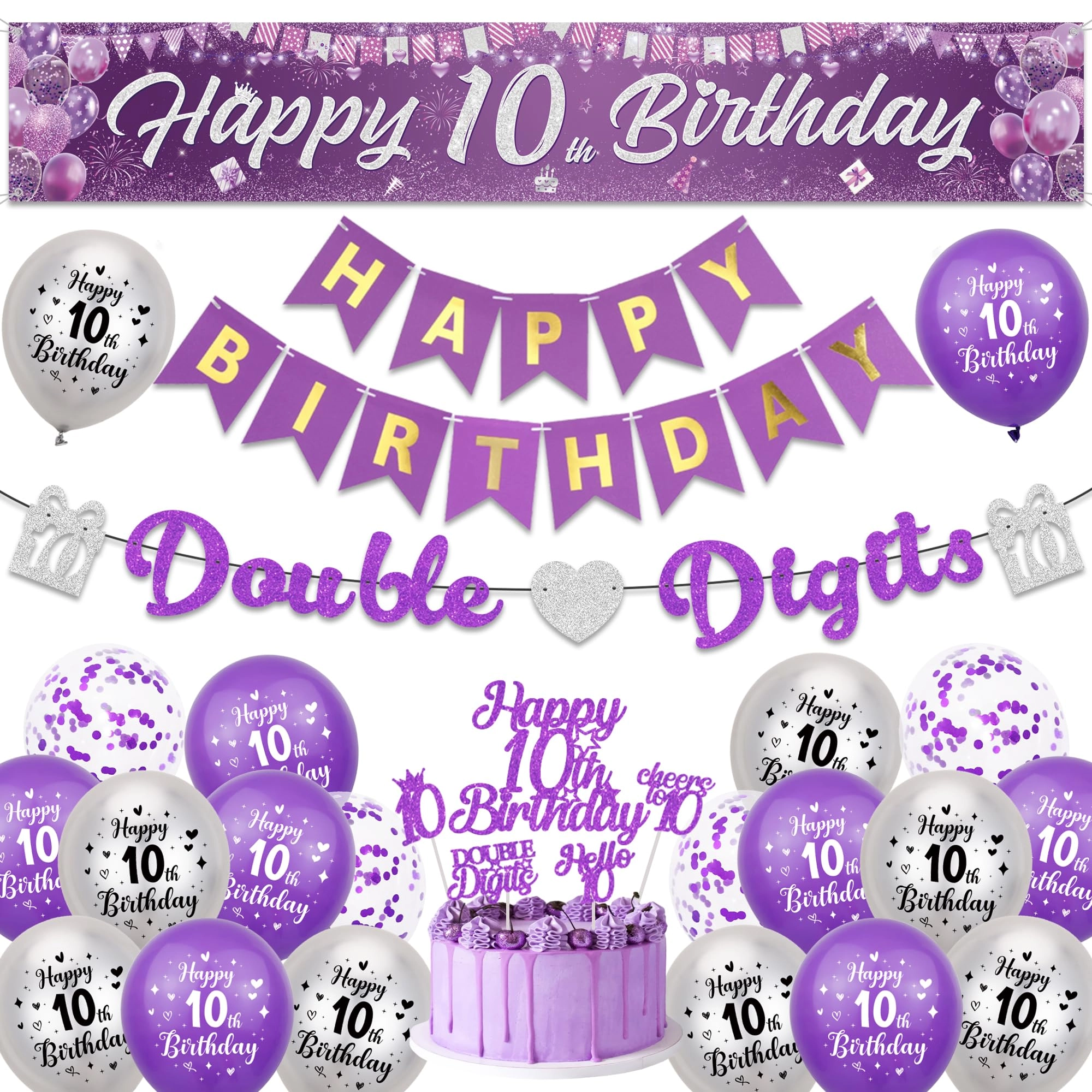 10th Birthday Decorations - 44.0 Count Birthday