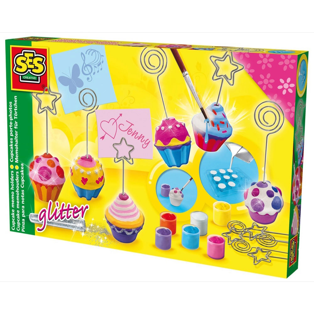 SES Creative Cupcake Memo Holders - plaster mould 6 paint colours
