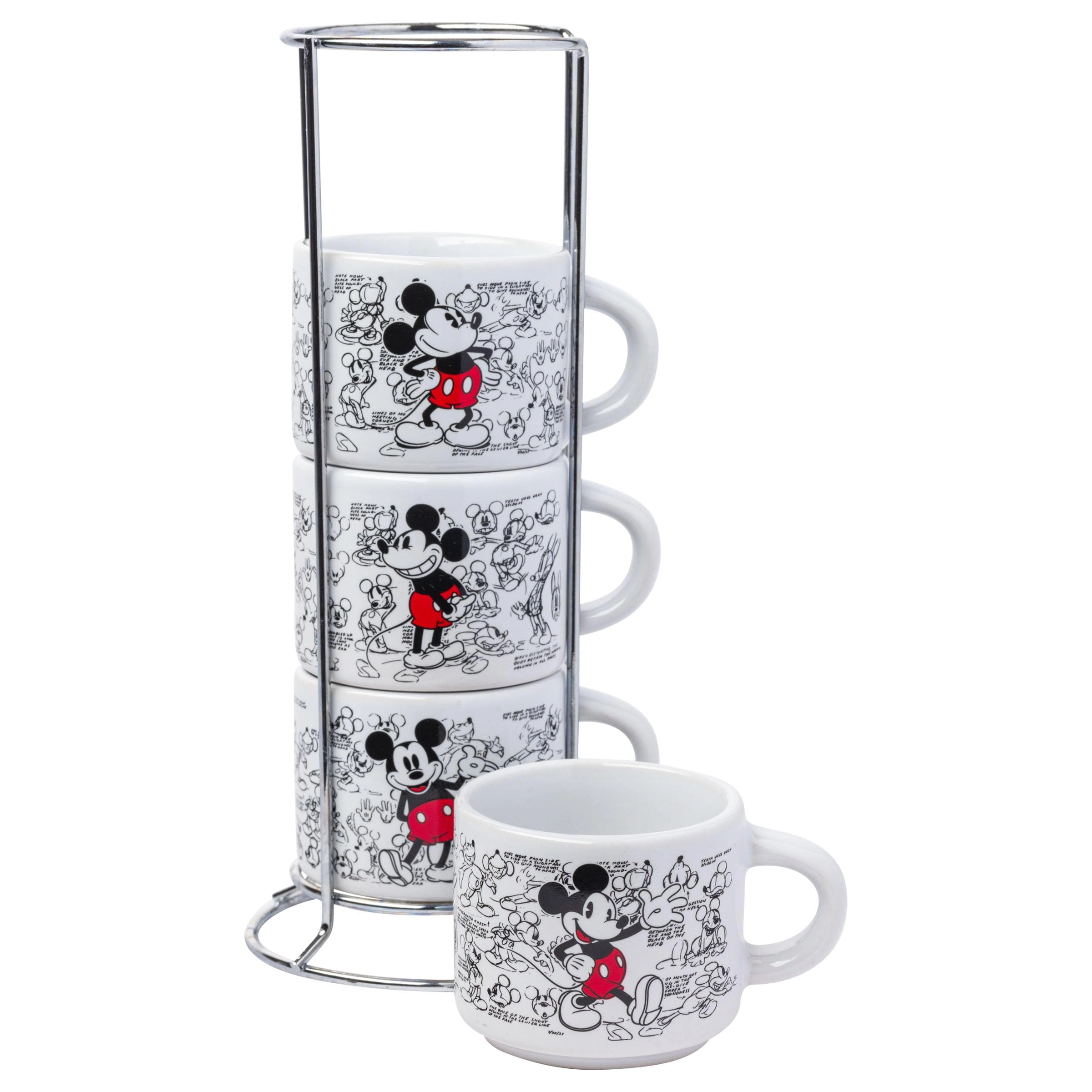 Disney Mickey Mouse Reusable Cup - 4 pcs - Vintage Sketches