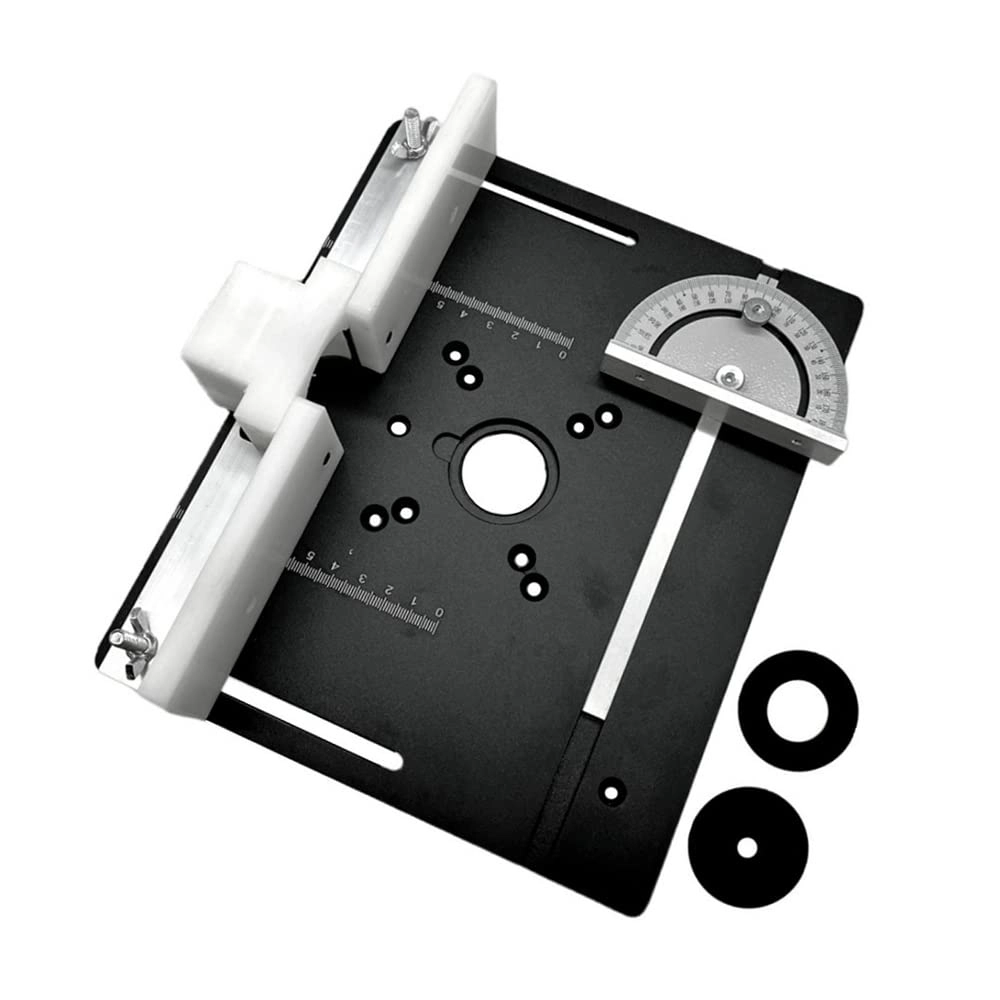 Morelian Router Table Insert Plate - 240 x 200mm Aluminum Alloy + Backer Plate + 180° Angle Gauge