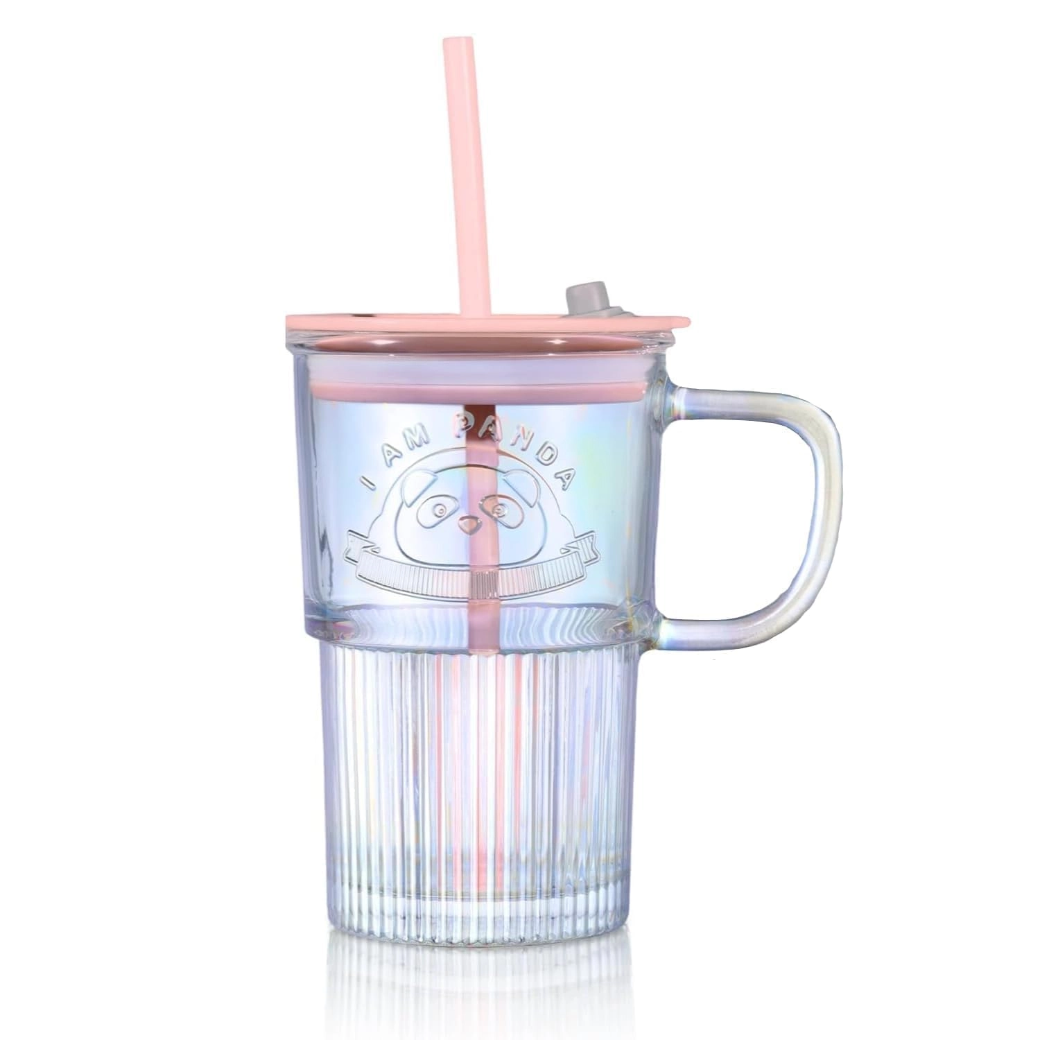 kikiluxxa Panda Cartoon Pattern Glass Tumbler - 1 pcs - 420 ml