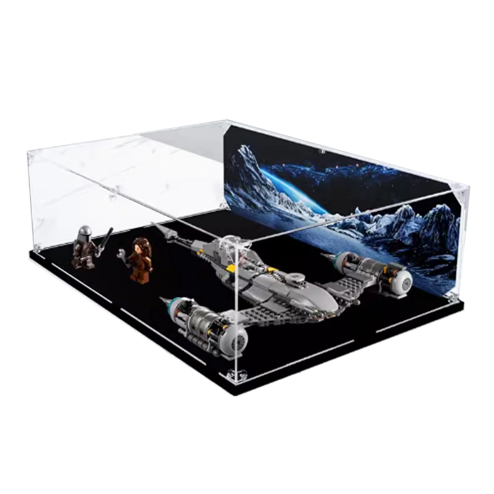 XDHVBES Acrylic Dustproof Display Case - for Lego 75325 Starfighter 50x35x15 cm