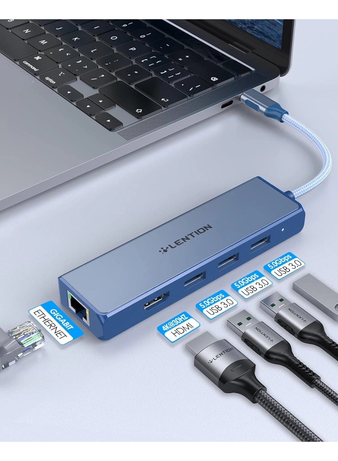 USB C Hub - 4K HDMI SD 3.0 Gigabit Ethernet