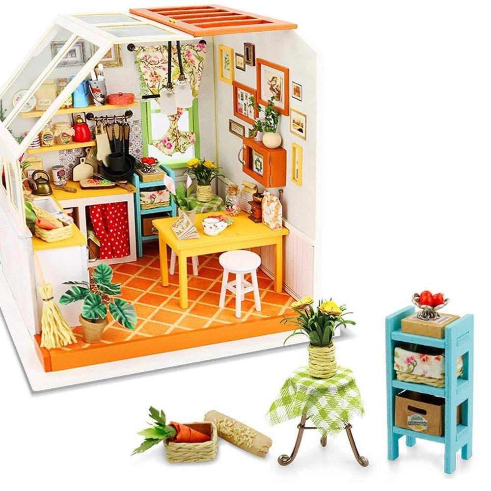 Dollhouse Kitchen Bakery Kit - cream Wood