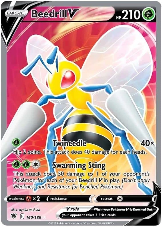 Pokémon (Near Mint) Pokemon Beedrill V 160/189 - English + Toploader
