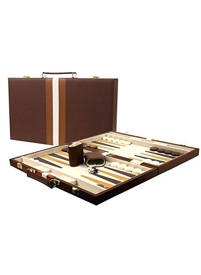 Da Vinci Backgammon Set - Leatherette Brown