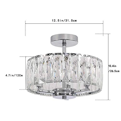Semi Flush Mount Chandelier - Dimmable