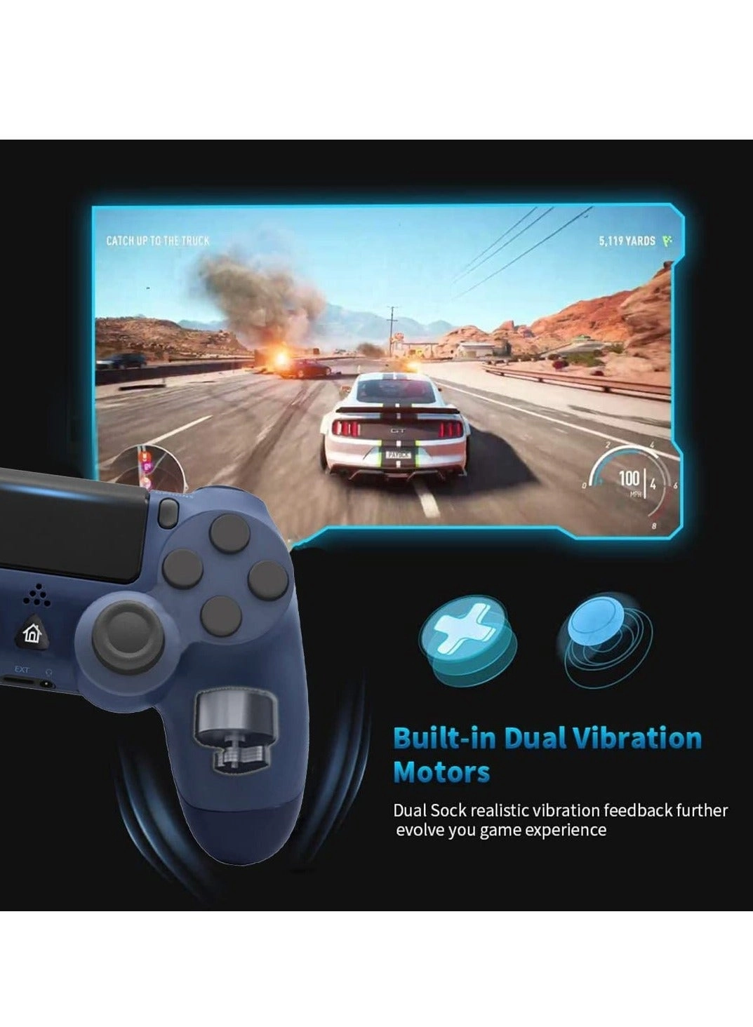 Wireless Remote Controller - Dark blue + Light blue PS4 PC Android