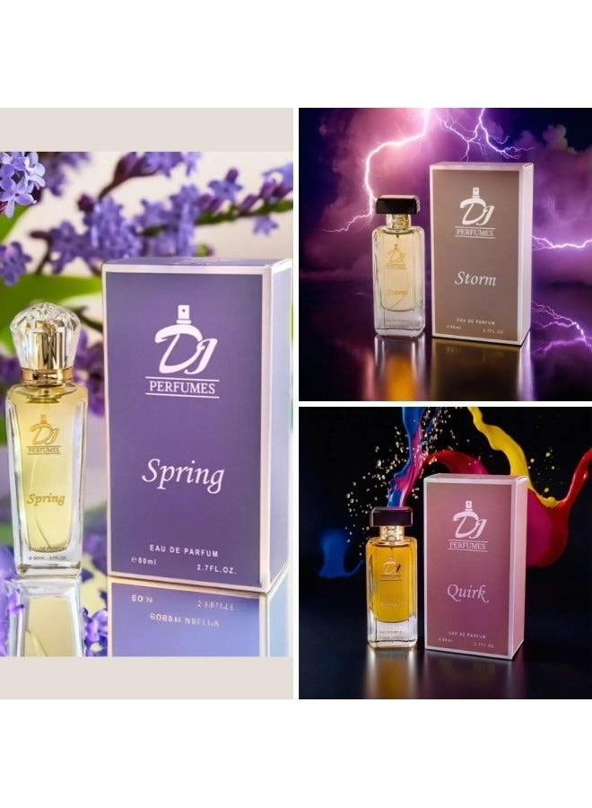 Dj Perfumes Spring Eau de Parfum 80ml + Storm Eau de Parfum 80ml + Quirk Eau de Parfum 80ml