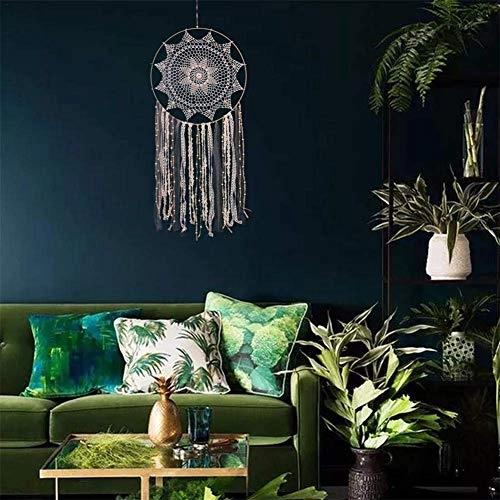 Dreamcatcher - Siderosphere, feathers, lines, wood beads.