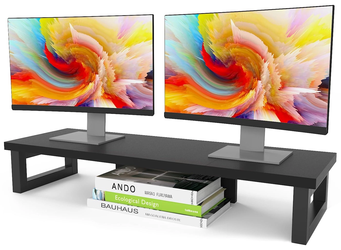 Monitor Stand Riser - Dual Wood and Steel