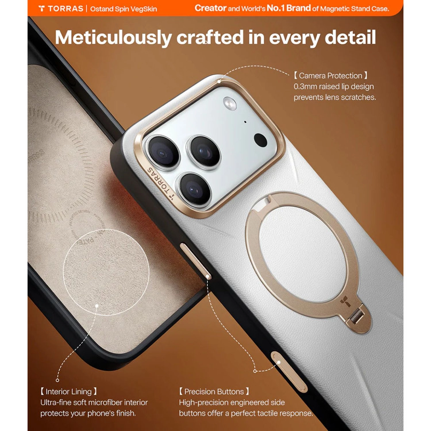 Ostand Spin VegSkin Series Case with MagSafe for iPhone 17 Pro