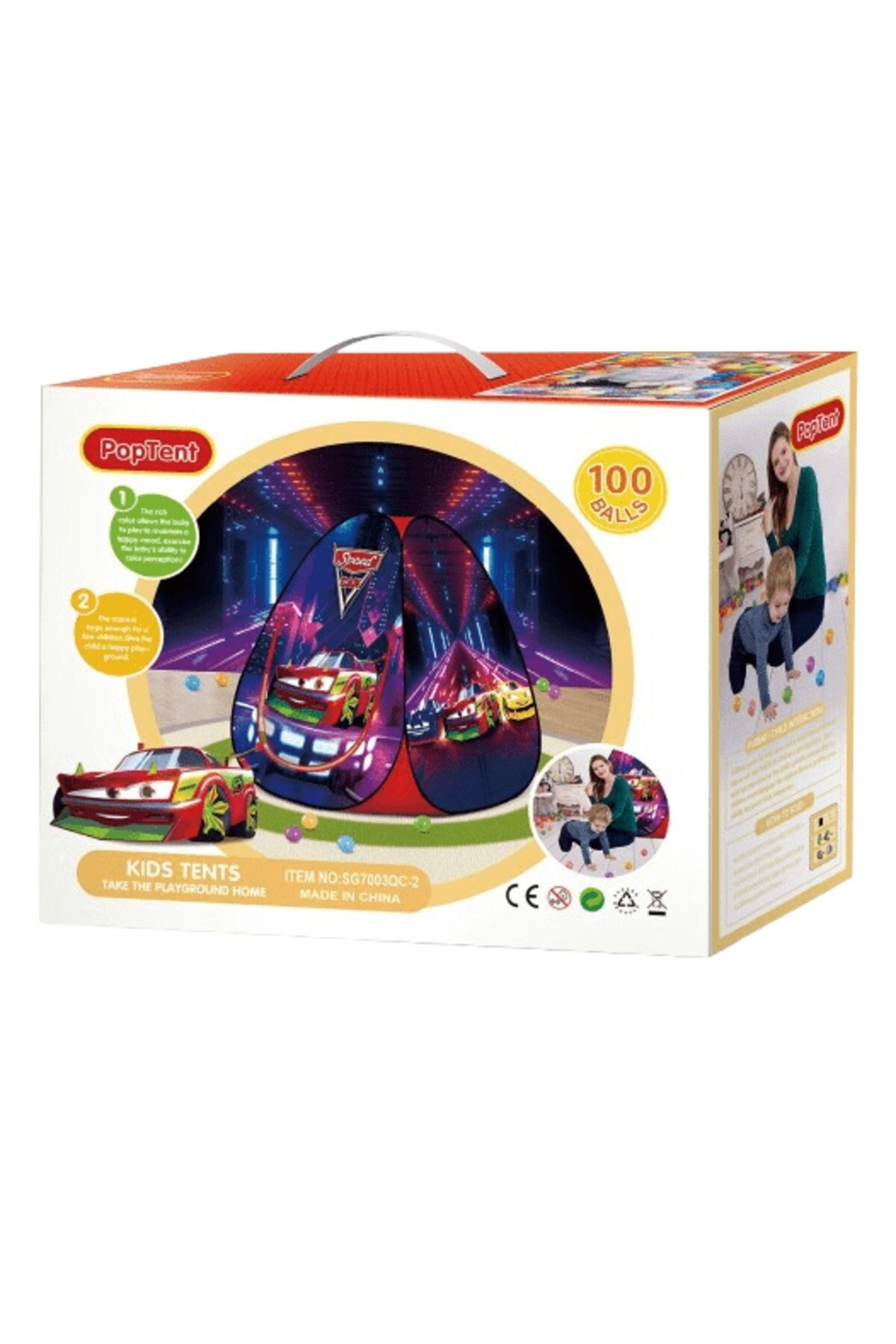 COLOR LAND CHILDRENS TOYS CENTER LLC Speed Car Kids Tent - 100 Balls