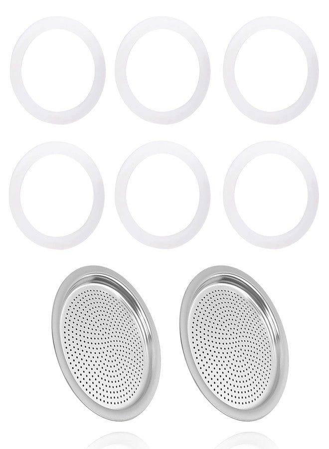 Mtuiewo Moka Pot Filter Replacement Part - 8 Pcs 6 Cups