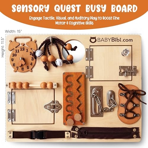 BabyBibi Wooden Busy Board Plane Essentials - 36 months - 8 years 10 pieces