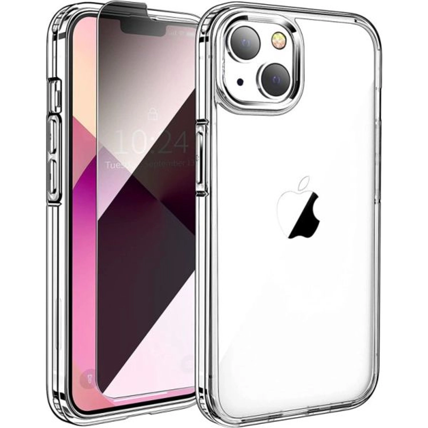 Clear Case with Screen Protector - Soft TPU Material for iPhone 15 Plus