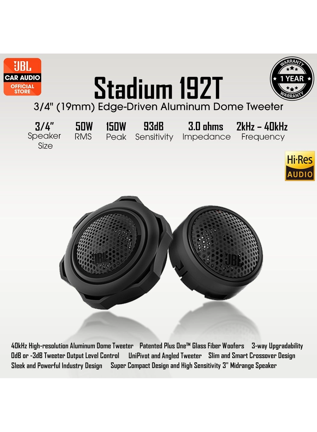 Stadium 192T - 3/4 Inch Tweeter