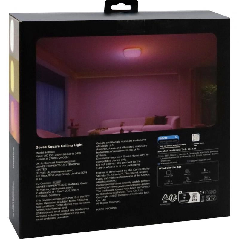 Square Ceiling Light - Wi-Fi 24 Watts