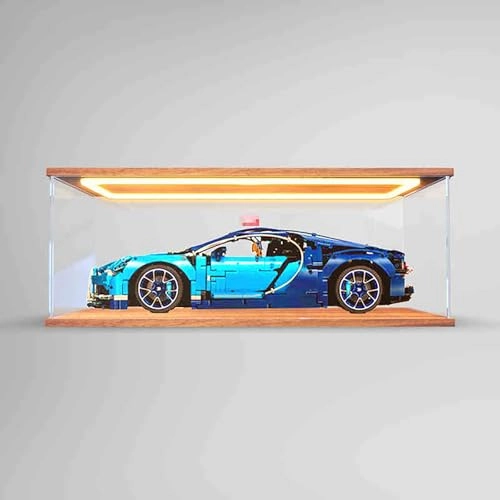 Display Case - 60x30x20cm Acrylic Golden Oak Backlight