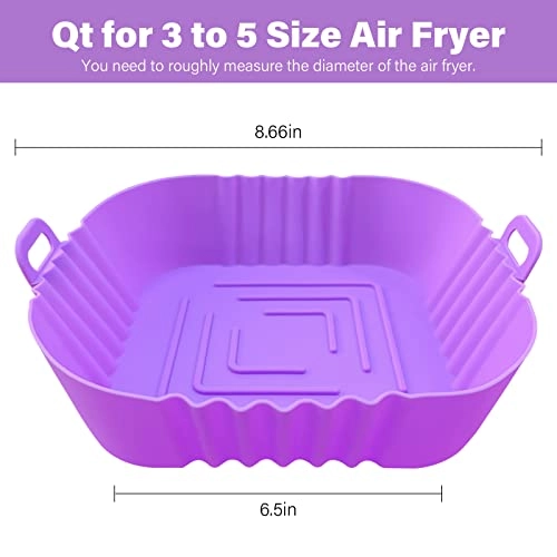 Square Air Fryer Silicone Liners - Food grade silicone 2 piece(s)