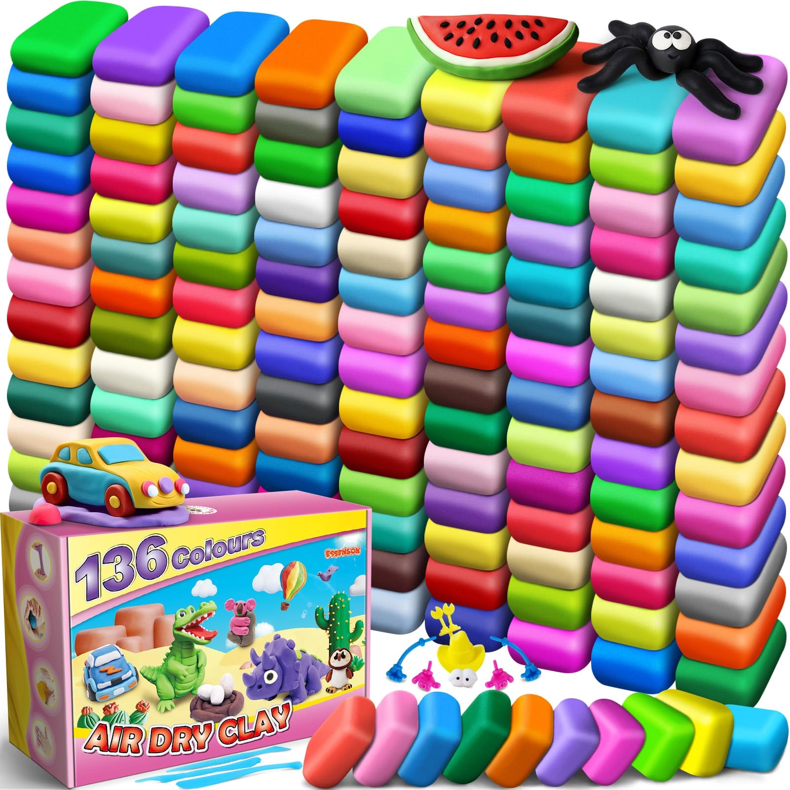 ESSENSON Air Dry Clay - 1.1 Kg 136 pcs.