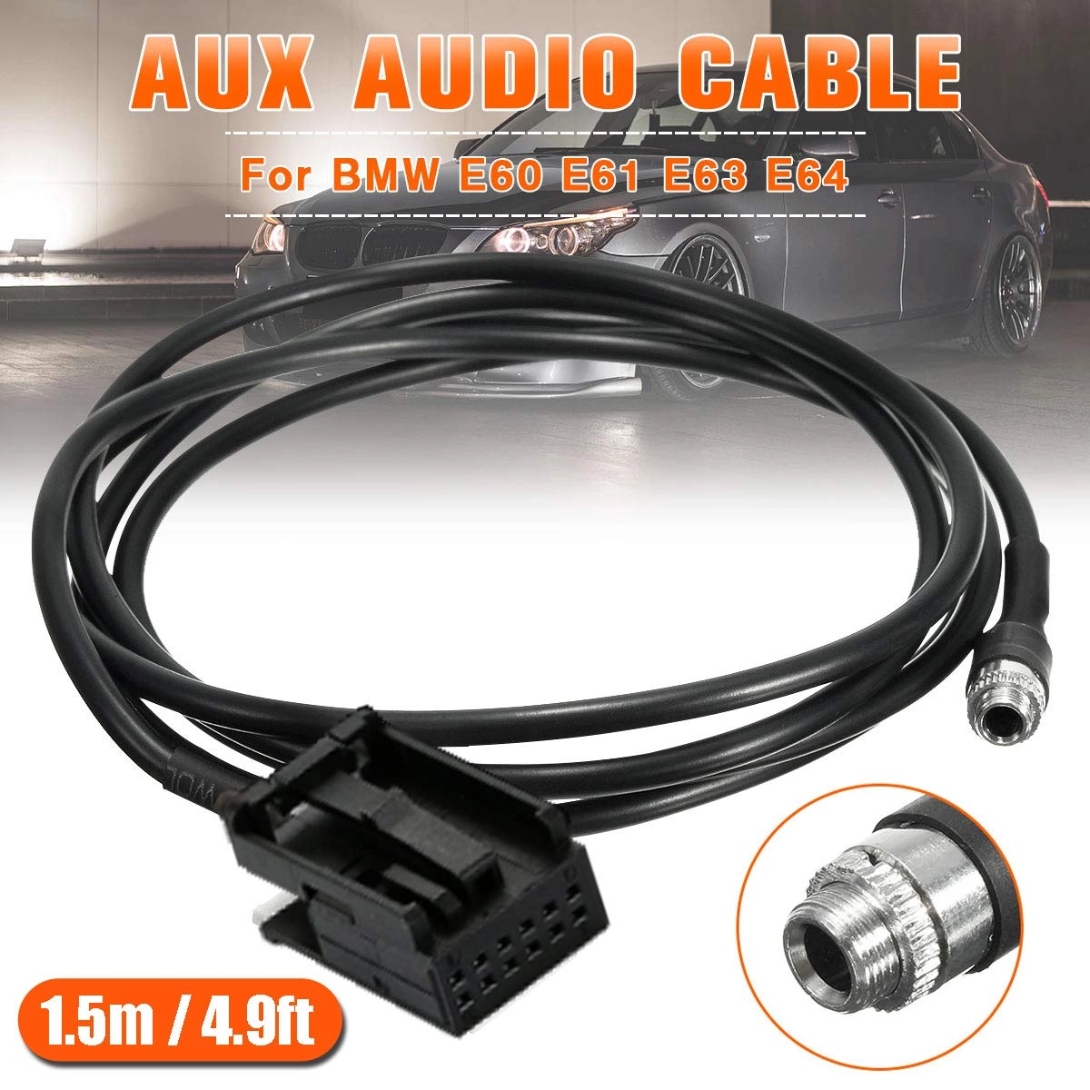 in Car Female 3.5mm AUX Input Audio Adapter Cable