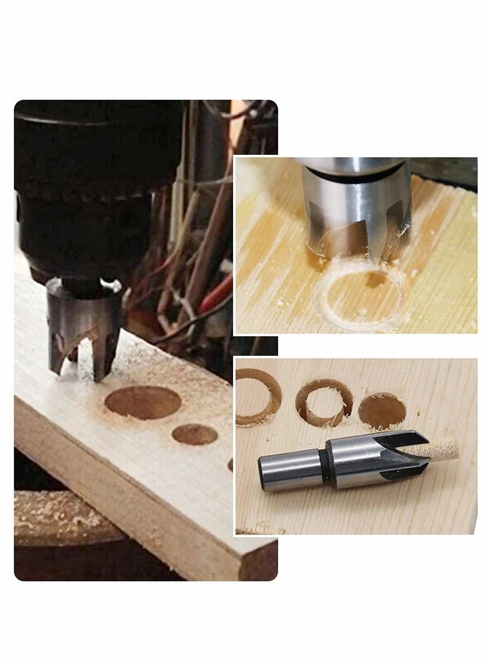 Wood Plug Cutter - 45# carbon steel 8 piece(s) 6mm 10mm 13mm 16mm