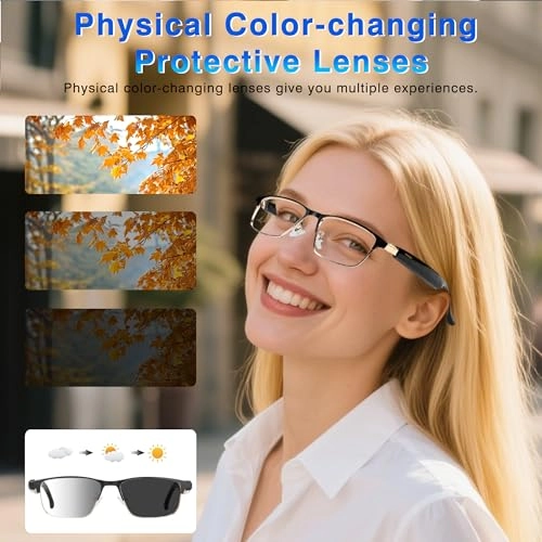 Ai Translation Smart Glasses - 164 Languages Color-Change Lens Bluetooth